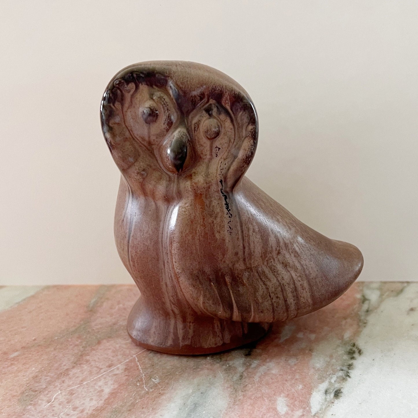 Blue Mountain Pottery Owl Mocha Glaze Canada Classic Bird BMP Collectible