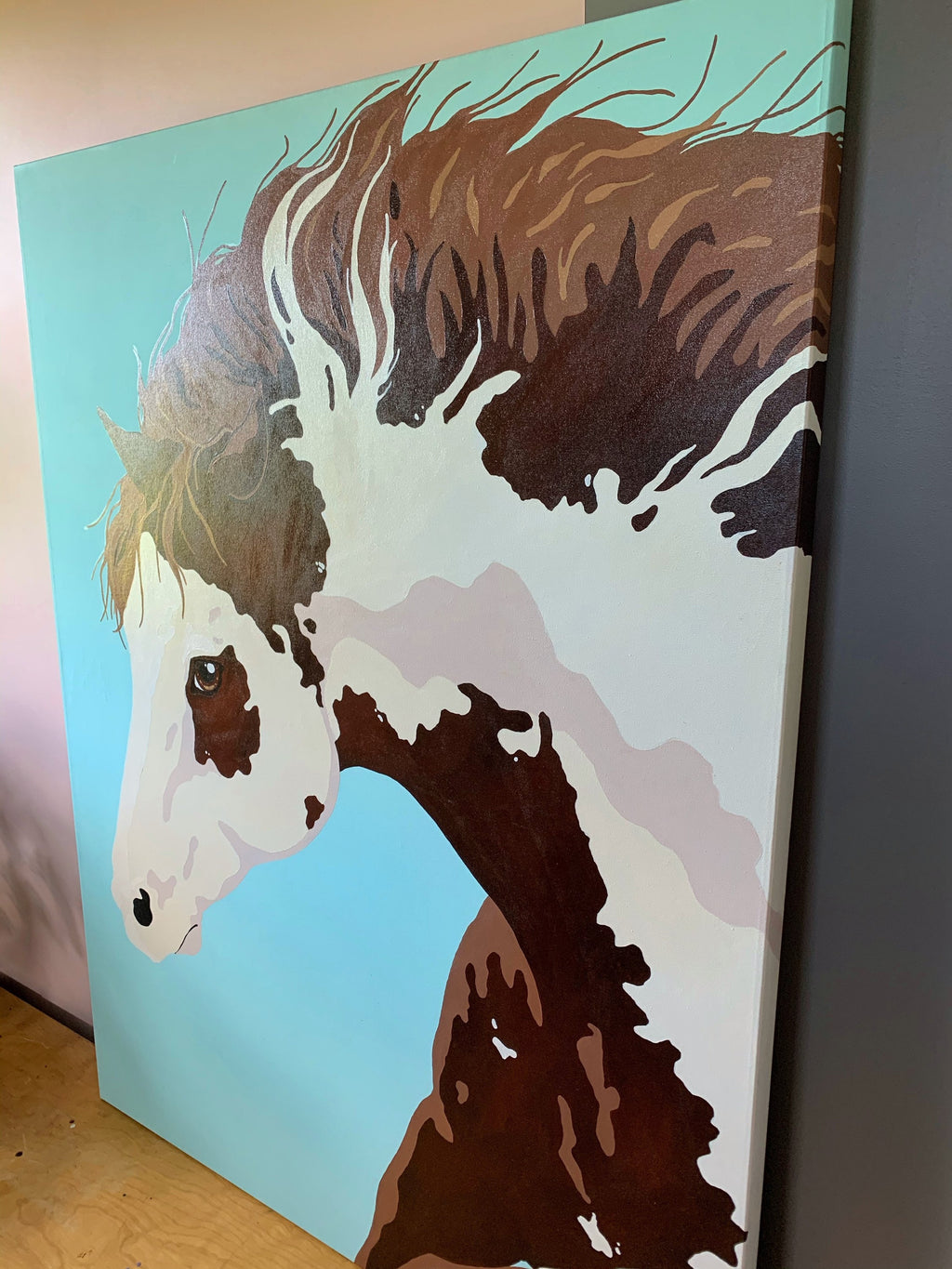 LUCKY HORSE Large Original Painting 36” x 48” on Gallery Canvas 2006