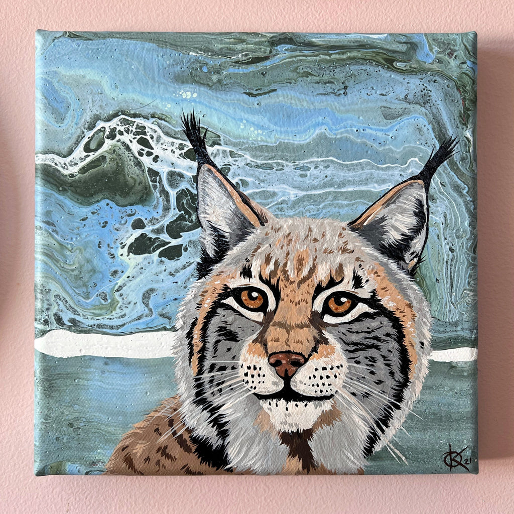 LYNX original painting from the FIRST SNOW Series