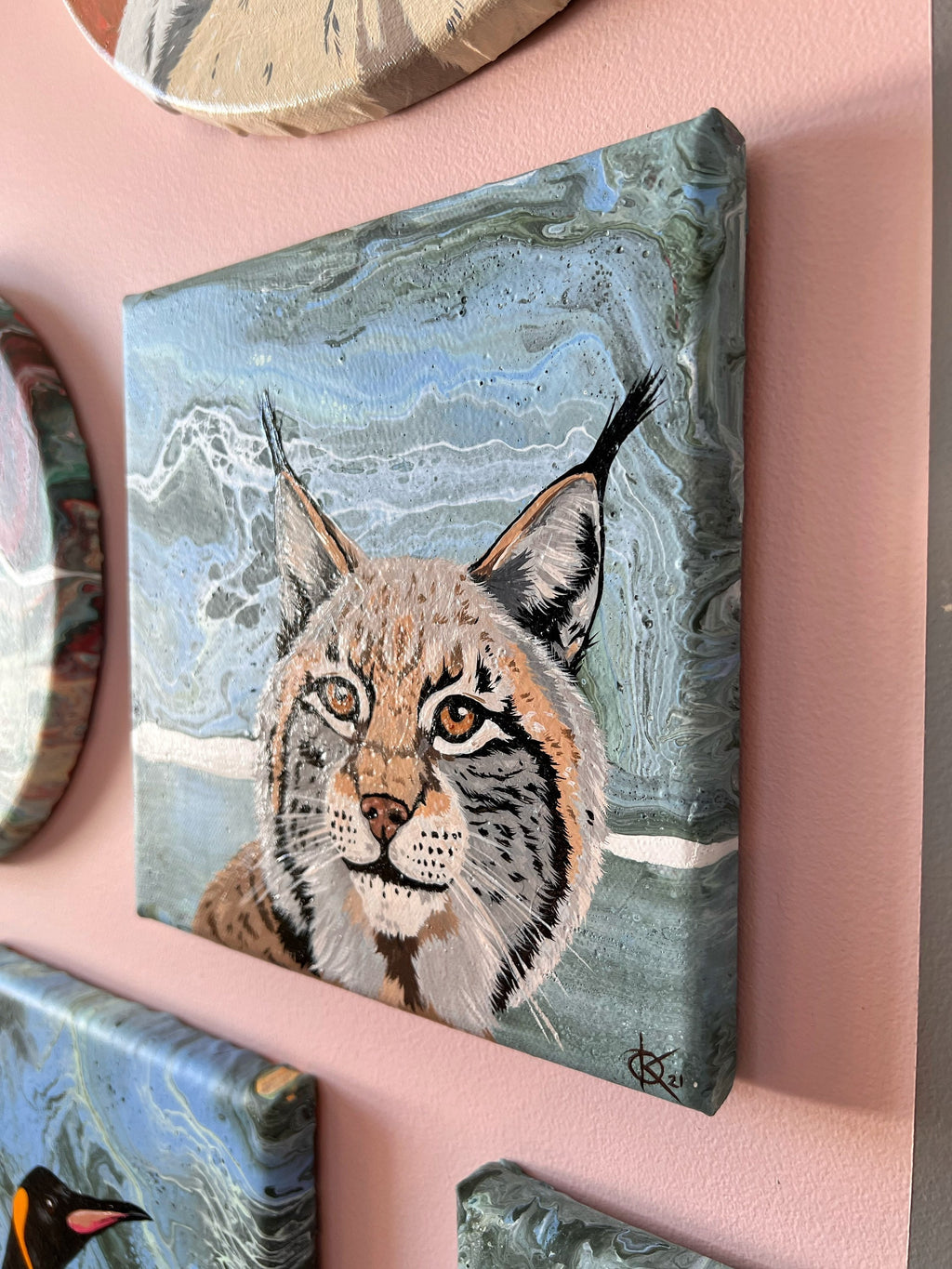 LYNX original painting from the FIRST SNOW Series