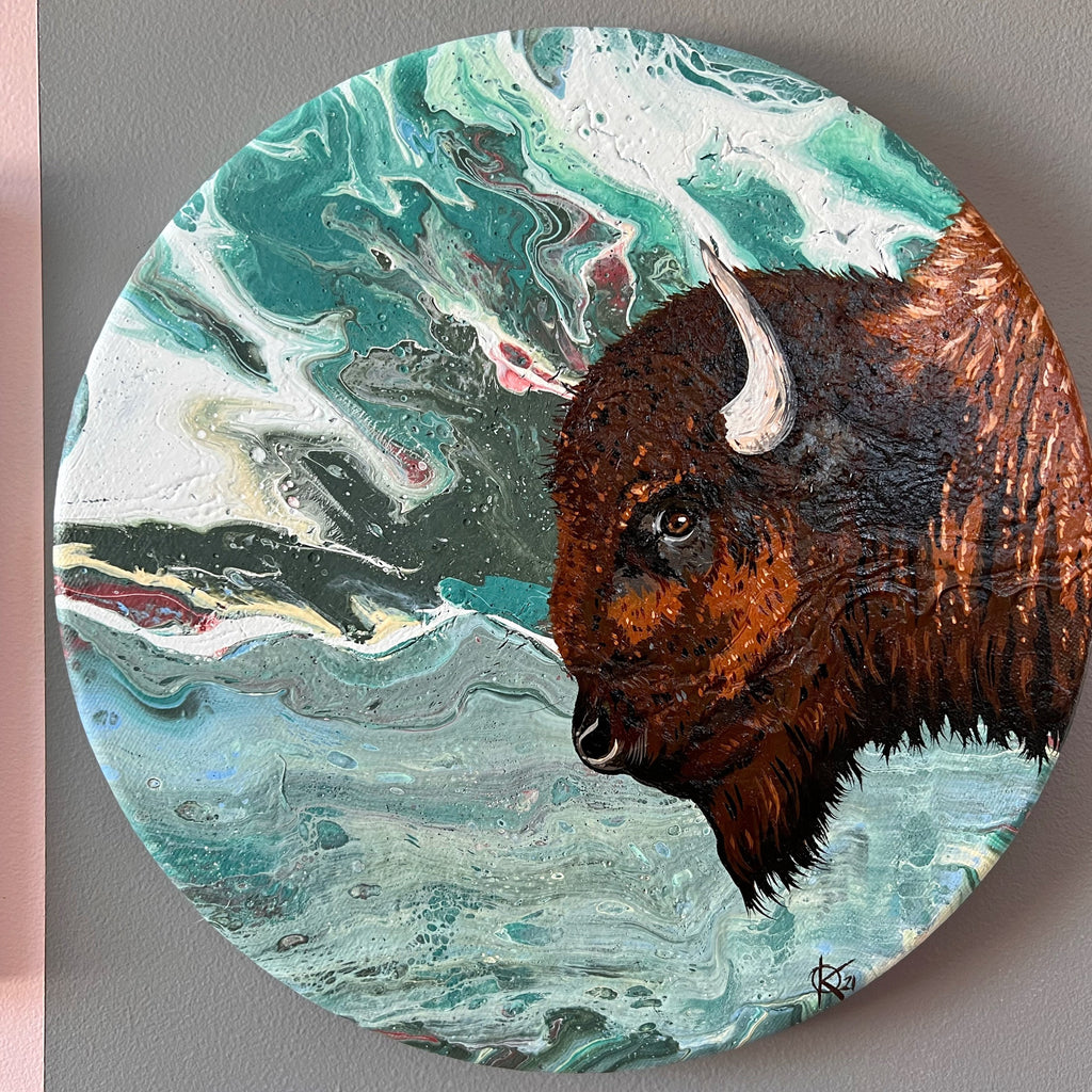 BISON original painting from the FIRST SNOW series