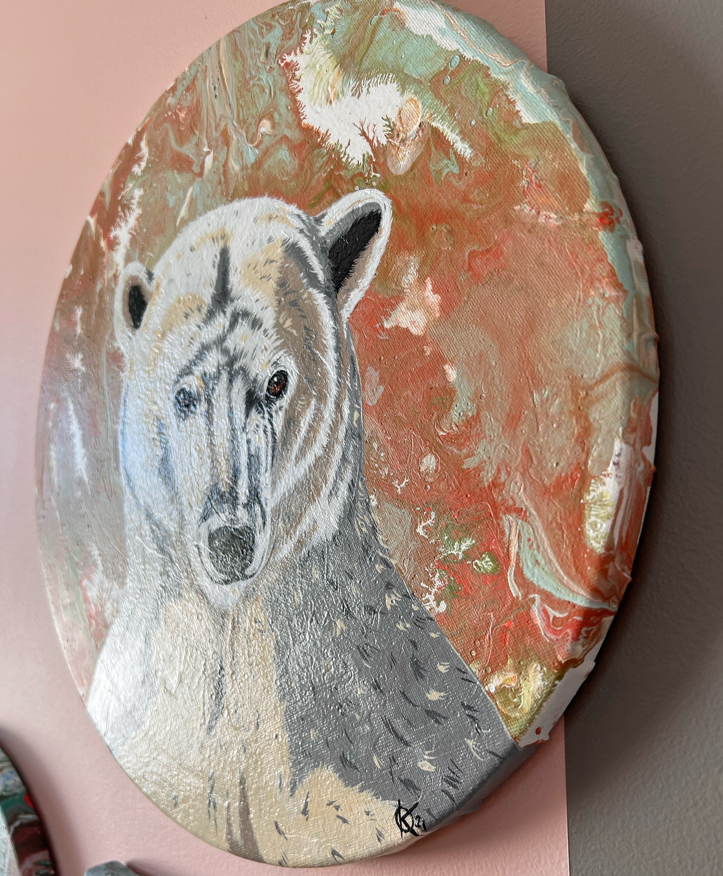 Polar BEAR original painting from the FIRST SNOW series