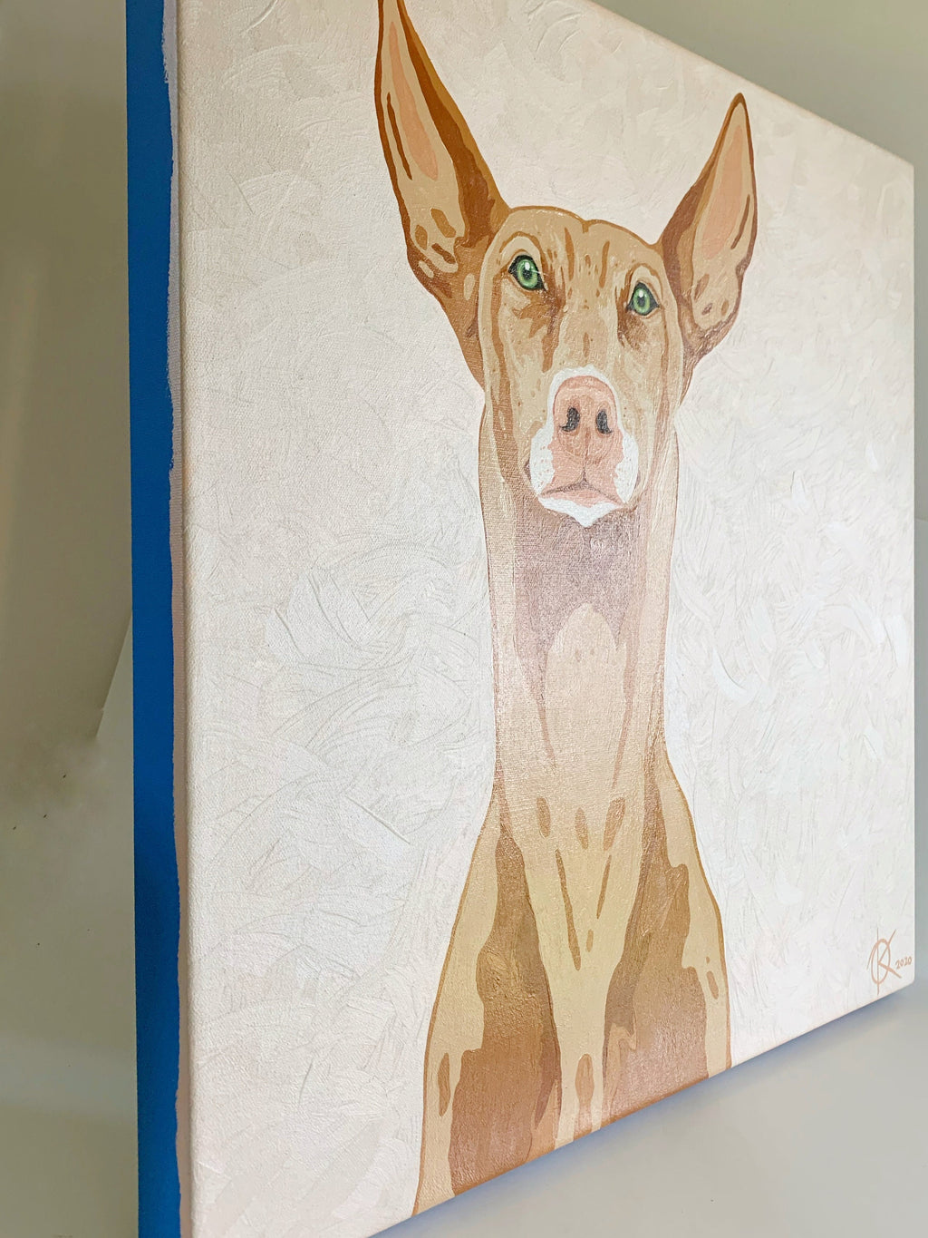 Peaceful Podenco ORIGINAL painting on gallery canvas signed artwork