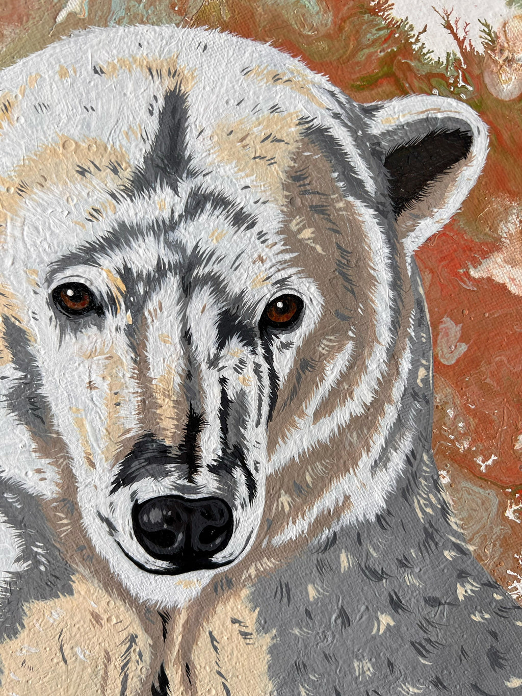 Polar BEAR original painting from the FIRST SNOW series