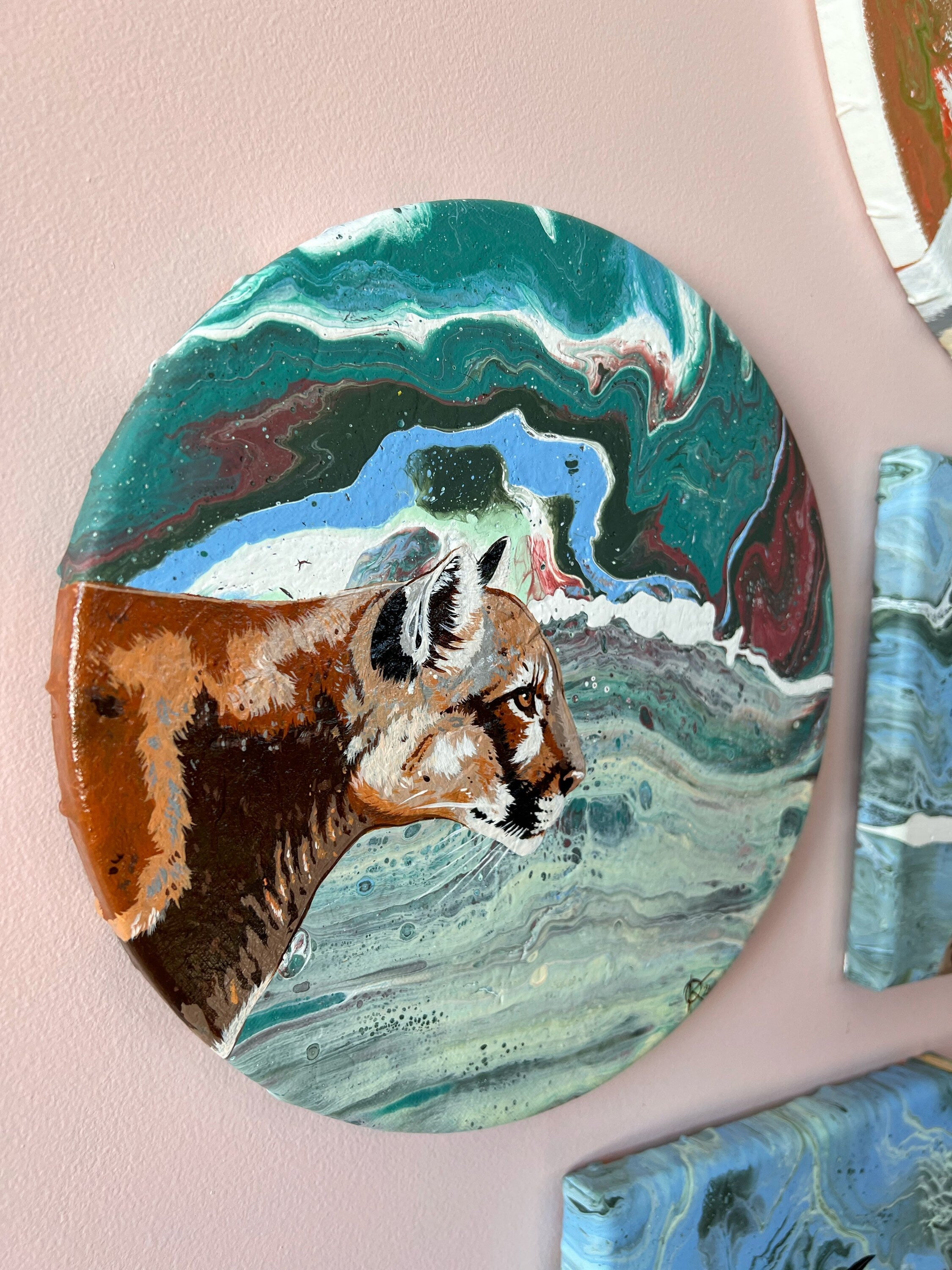 COUGAR original painting from the FIRST SNOW series