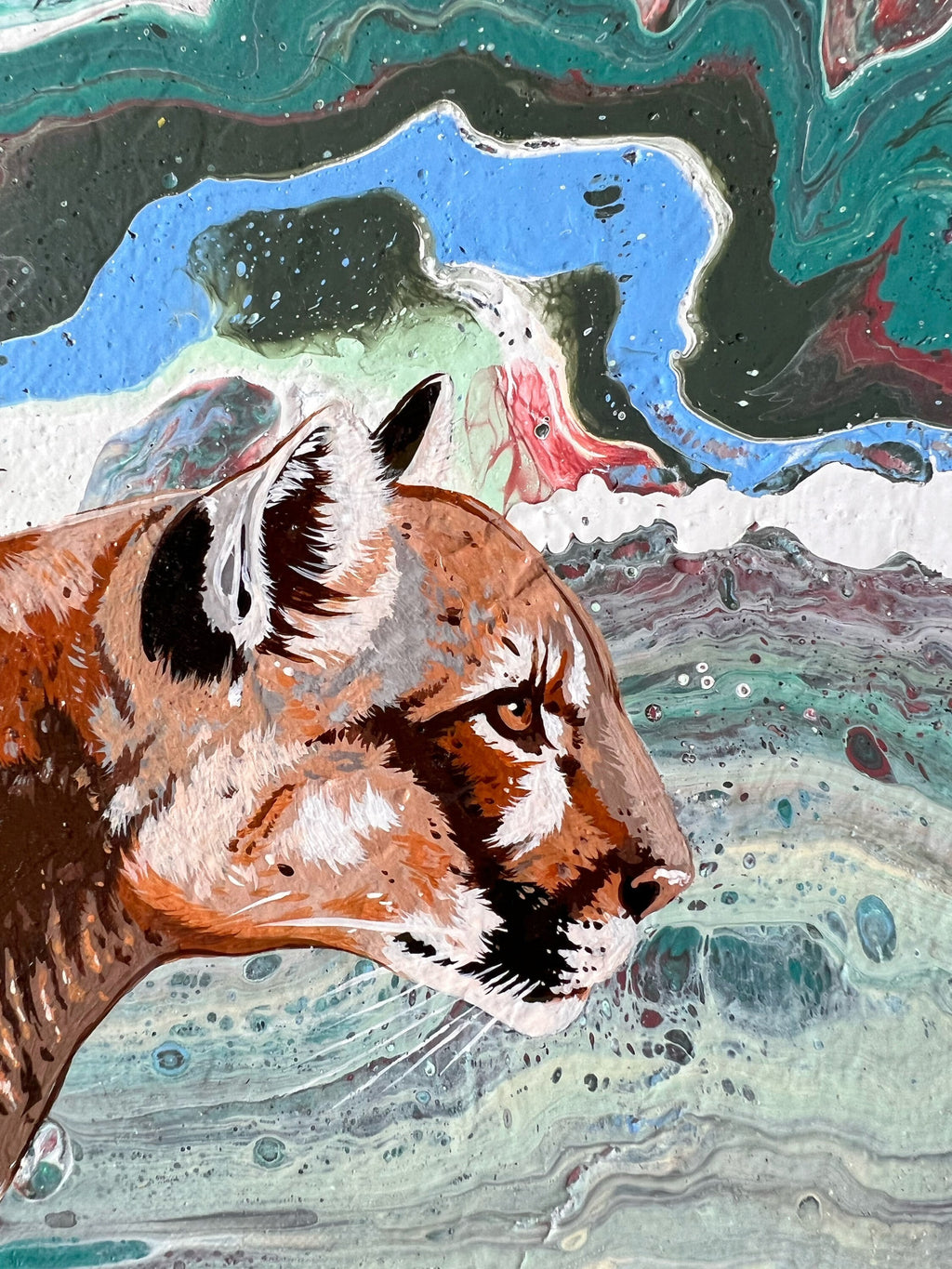 COUGAR original painting from the FIRST SNOW series