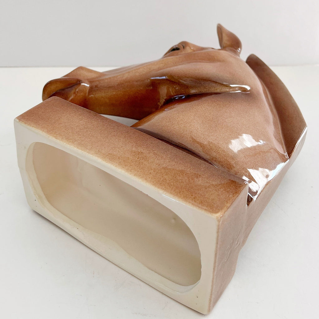 Large Mule Head Bookend Ceramic Hobbyist Masterpiece Horse Vintage Equestrian Collectible