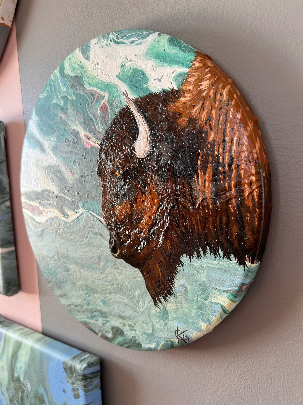 BISON original painting from the FIRST SNOW series