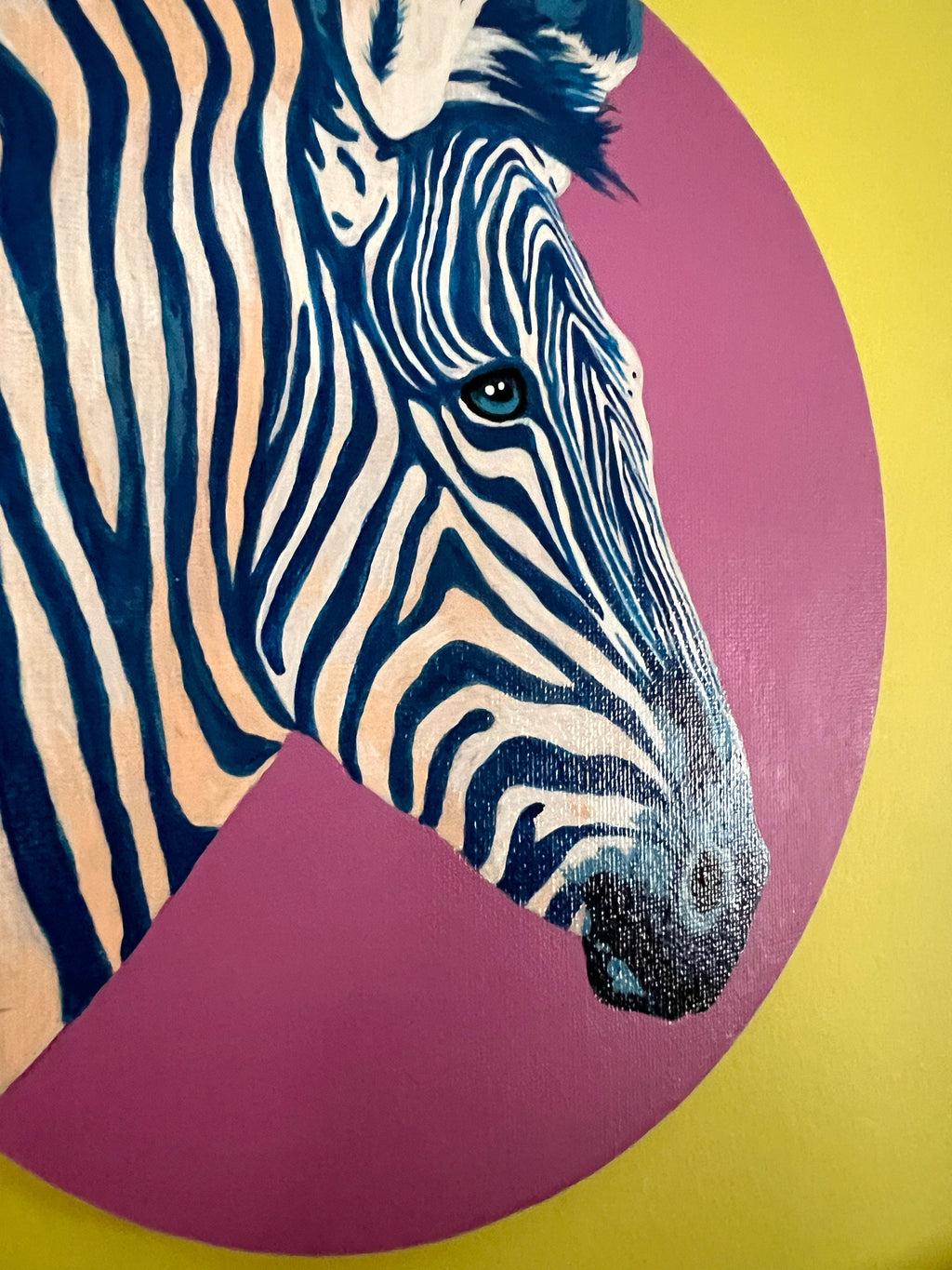 ZeeBlue Zebra Painting Original Art Signed Portrait