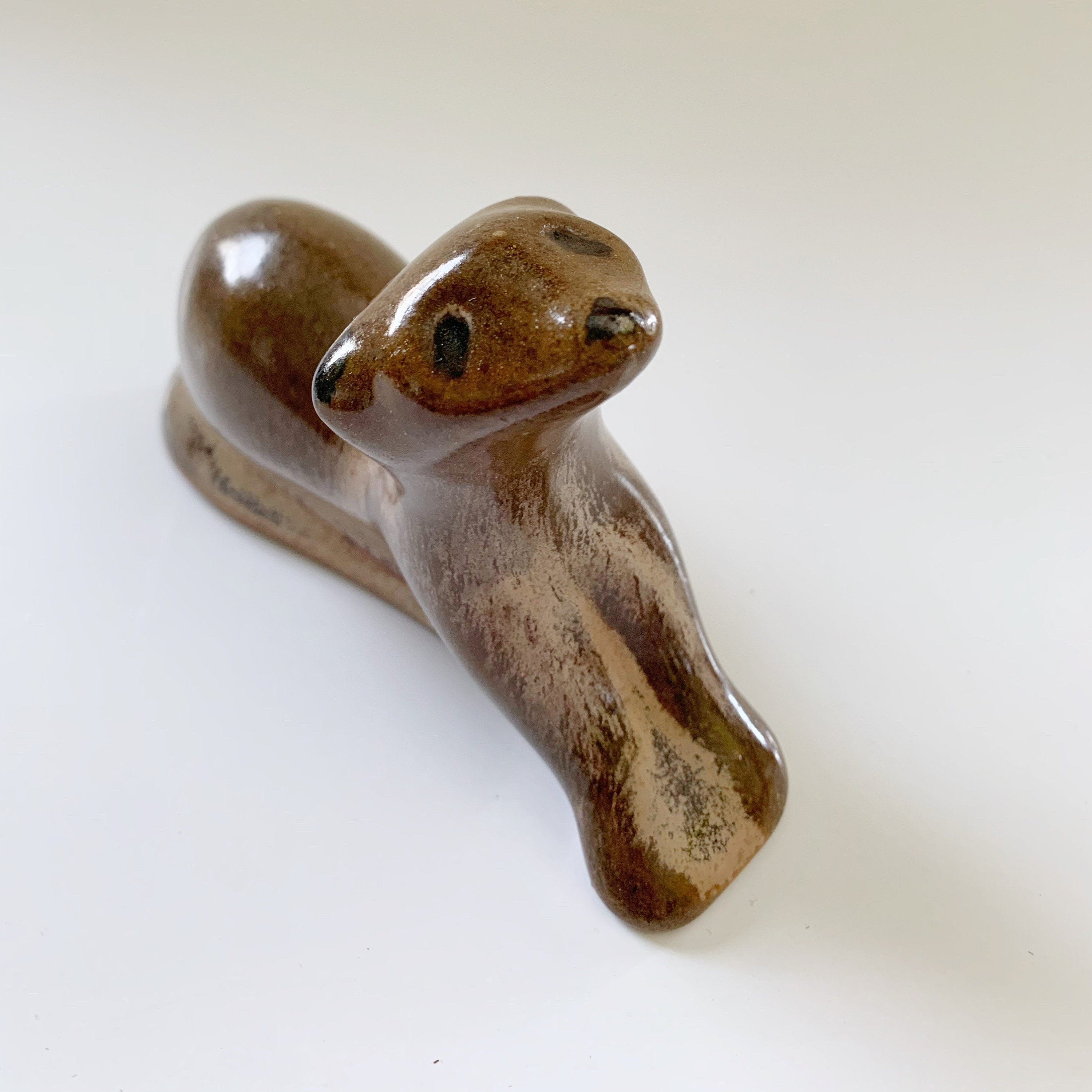 Blue Mountain Pottery Otter in Mocha Glaze Rare Adorable BMP Vintage