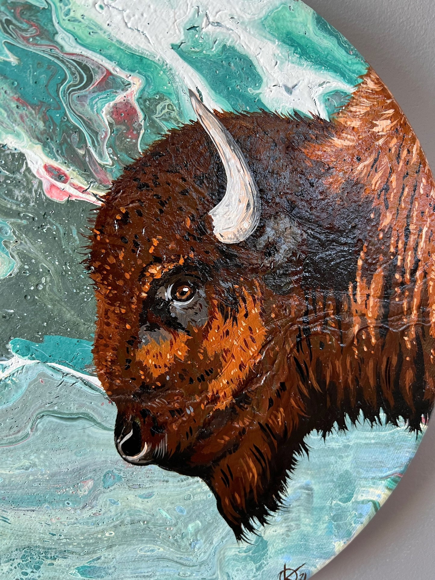 BISON original painting from the FIRST SNOW series