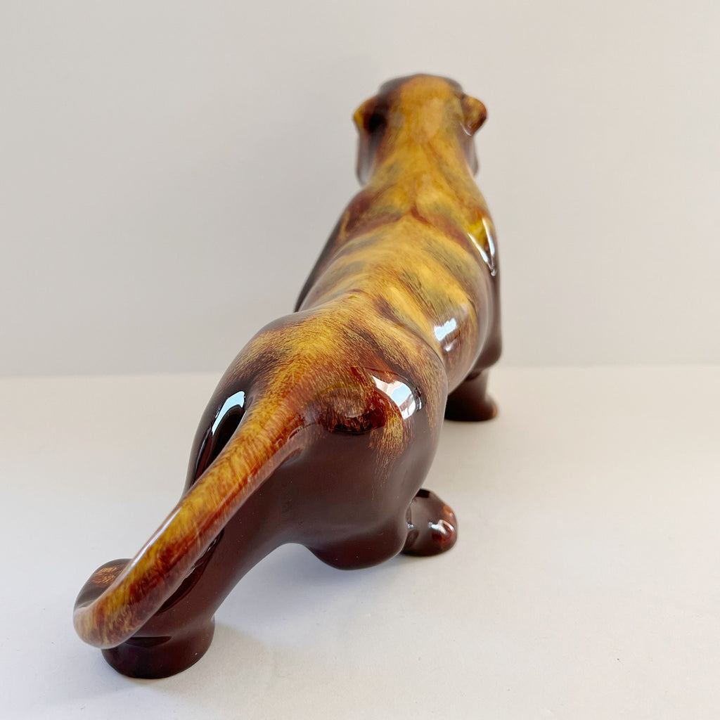 Blue Mountain Pottery Cougar Panther Tiger Wildcat Harvest Gold Vintage Collectible Canada