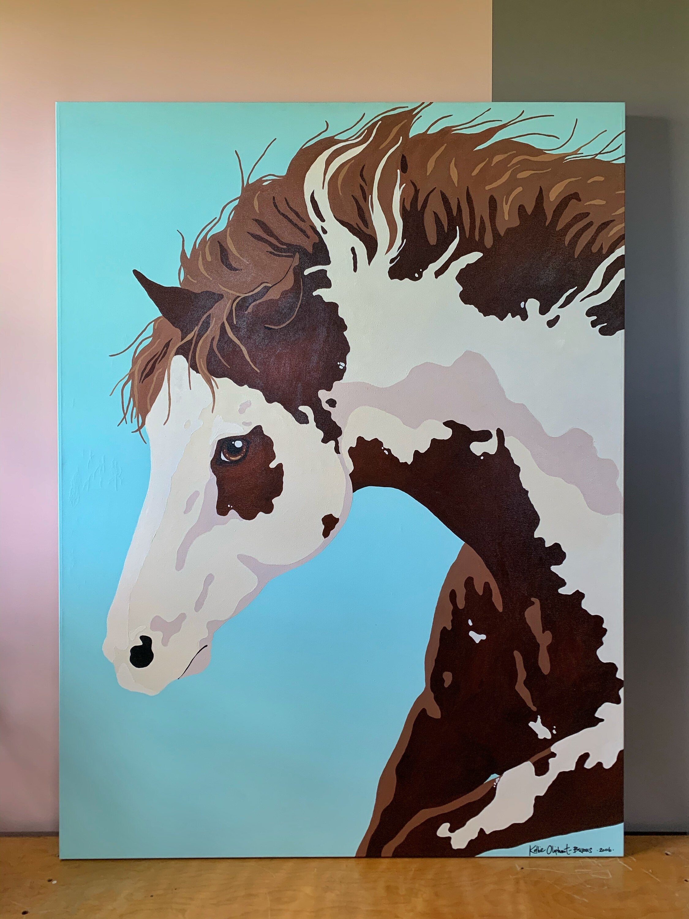 LUCKY HORSE Large Original Painting 36” x 48” on Gallery Canvas 2006