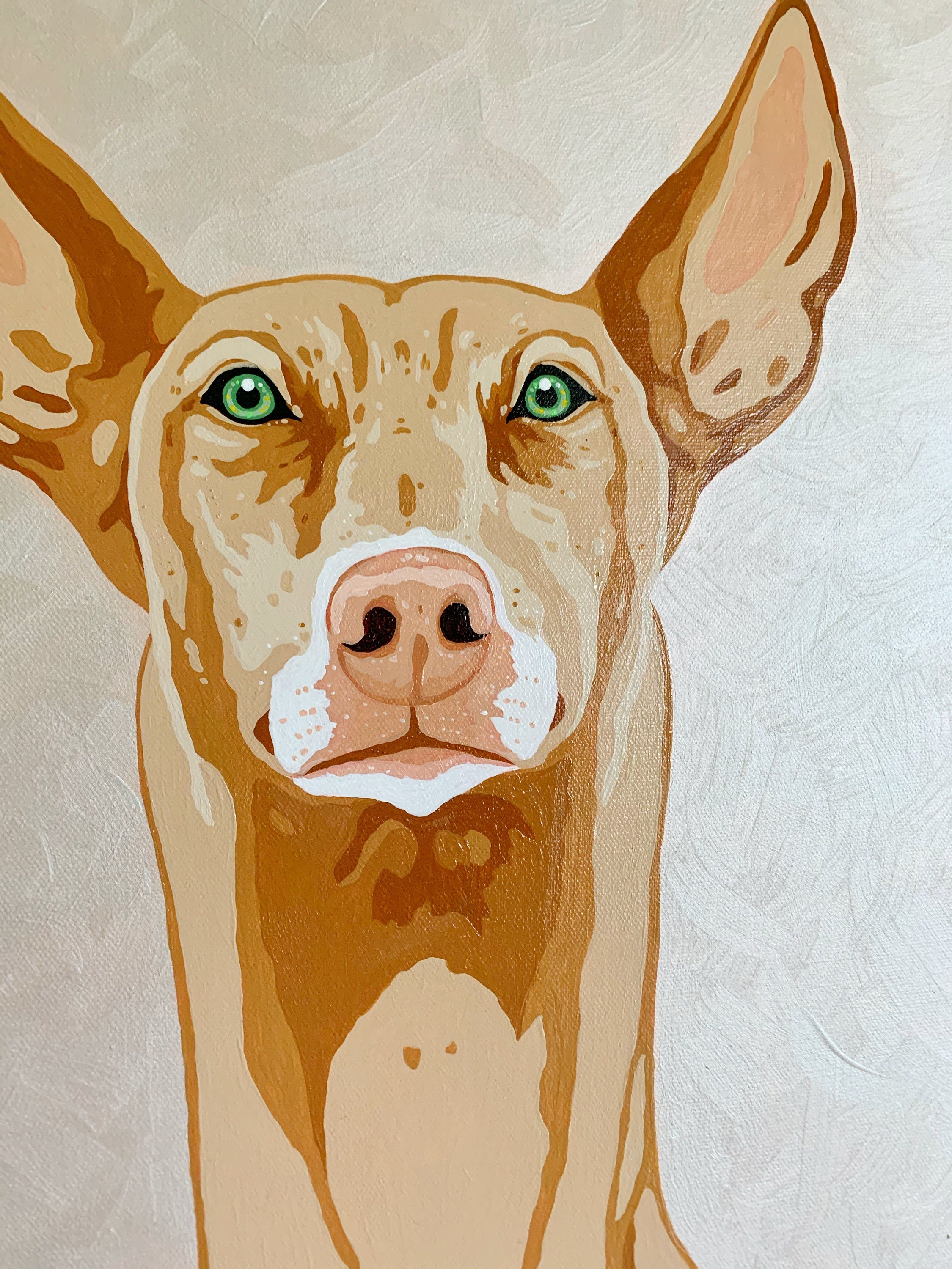 Peaceful Podenco ORIGINAL painting on gallery canvas signed artwork