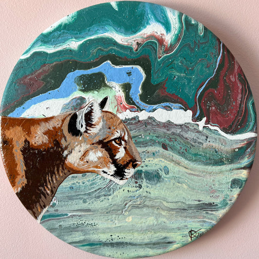 COUGAR original painting from the FIRST SNOW series