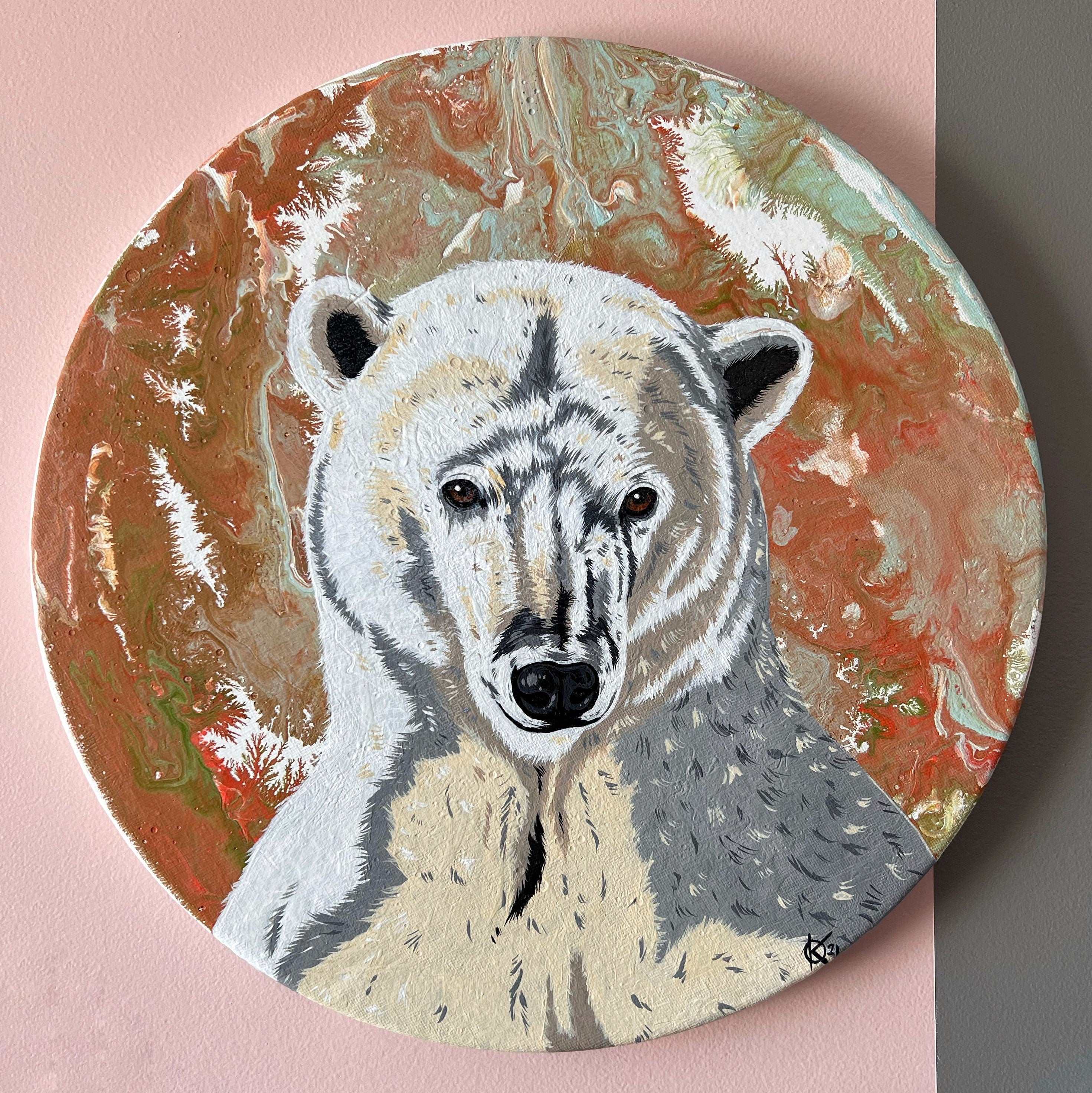 Polar BEAR original painting from the FIRST SNOW series